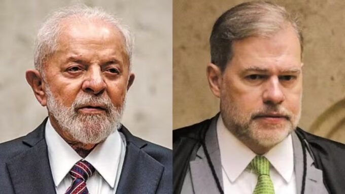 Montagem com o ministro do STF Dias Toffoli e o ex-procurador da Lava Jato Deltan Dallagnol lado a lado.