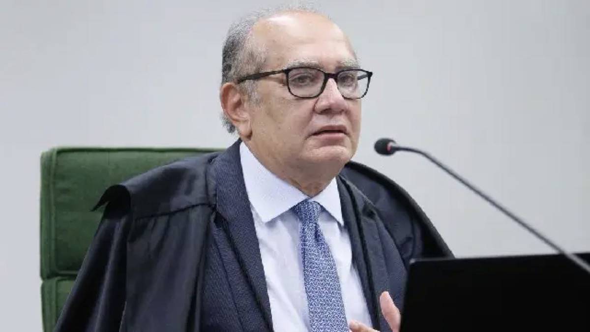 Ministro Gilmar Mendes durante sessão do Supremo Tribunal Federal