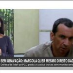 Montagem com fotos de Marcola e do ministro André Mendonça do STF, ilustrando o pedido da defesa.