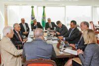 Ex-presidente Michel Temer durante pronunciamento sobre a greve dos caminhoneiros em 2018