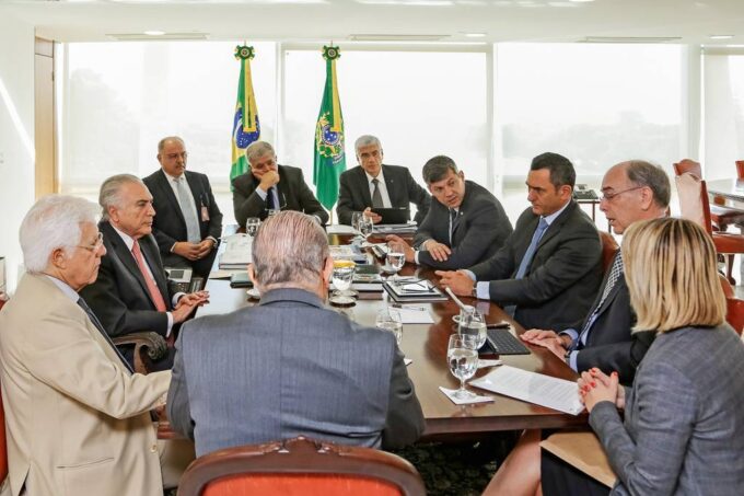 Ex-presidente Michel Temer durante pronunciamento sobre a greve dos caminhoneiros em 2018