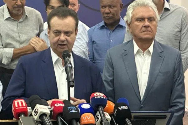 Governador Ronaldo Caiado durante evento do PSD de lançamento de pré-candidatura à Presidência em 2026