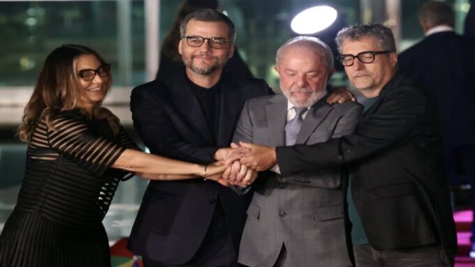 Montagem com o ator Wagner Moura e o presidente Lula, representando a derrota do filme O Agente Secreto no Oscar 2026.