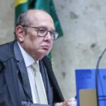 Ministro Gilmar Mendes durante sessão do Supremo Tribunal Federal