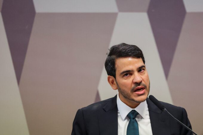 Jorge Messias durante agenda oficial após rejeição no Senado