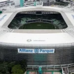 Fachada da arena do Palmeiras após acordo de naming rights com o Nubank