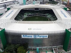Fachada da arena do Palmeiras após acordo de naming rights com o Nubank