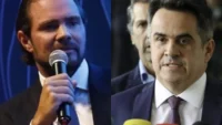 Ciro Nogueira e Daniel Vorcaro em montagem sobre investigação da Polícia Federal