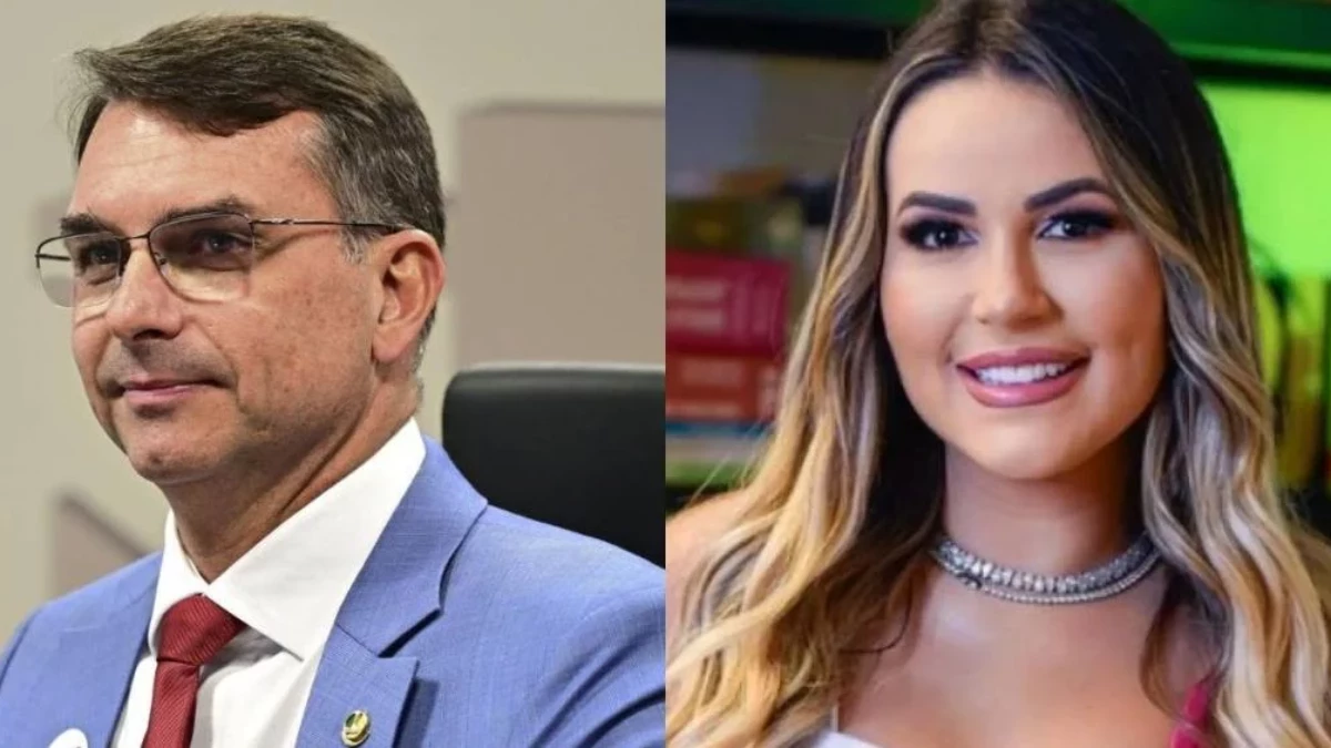 Senador Flávio Bolsonaro e influenciadora Deolane Bezerra em imagens separadas