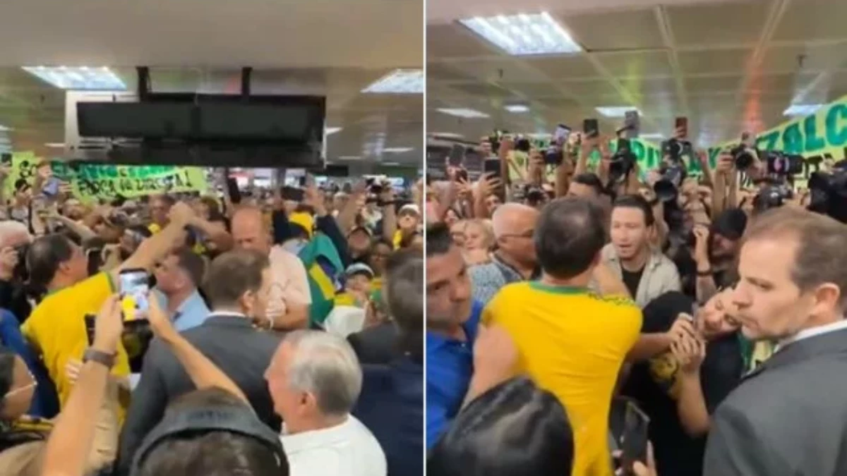 Senador Flávio Bolsonaro após reunião com o presidente Donald Trump na Casa Branca em Washington D.C.