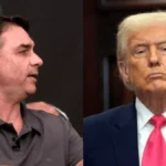 Flávio Bolsonaro durante viagem a Washington para possível reunião com Donald Trump