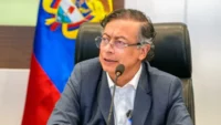 Presidente Gustavo Petro durante declaração sobre a eleição na Colômbia