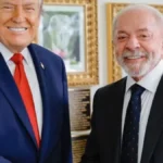 Presidente Lula e Donald Trump na Casa Branca durante encontro que precedeu investigação comercial dos EUA contra o Brasil