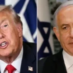 Donald Trump e Benjamin Netanyahu em encontro anterior; os dois tiveram ligação tensa sobre os ataques israelenses no Líbano