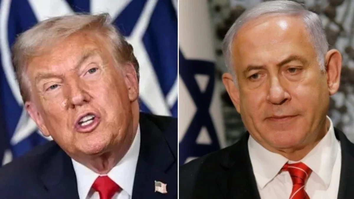 Donald Trump e Benjamin Netanyahu em encontro anterior; os dois tiveram ligação tensa sobre os ataques israelenses no Líbano